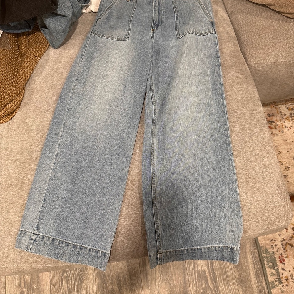 Frye Blue Flare Wide Leg Jeans